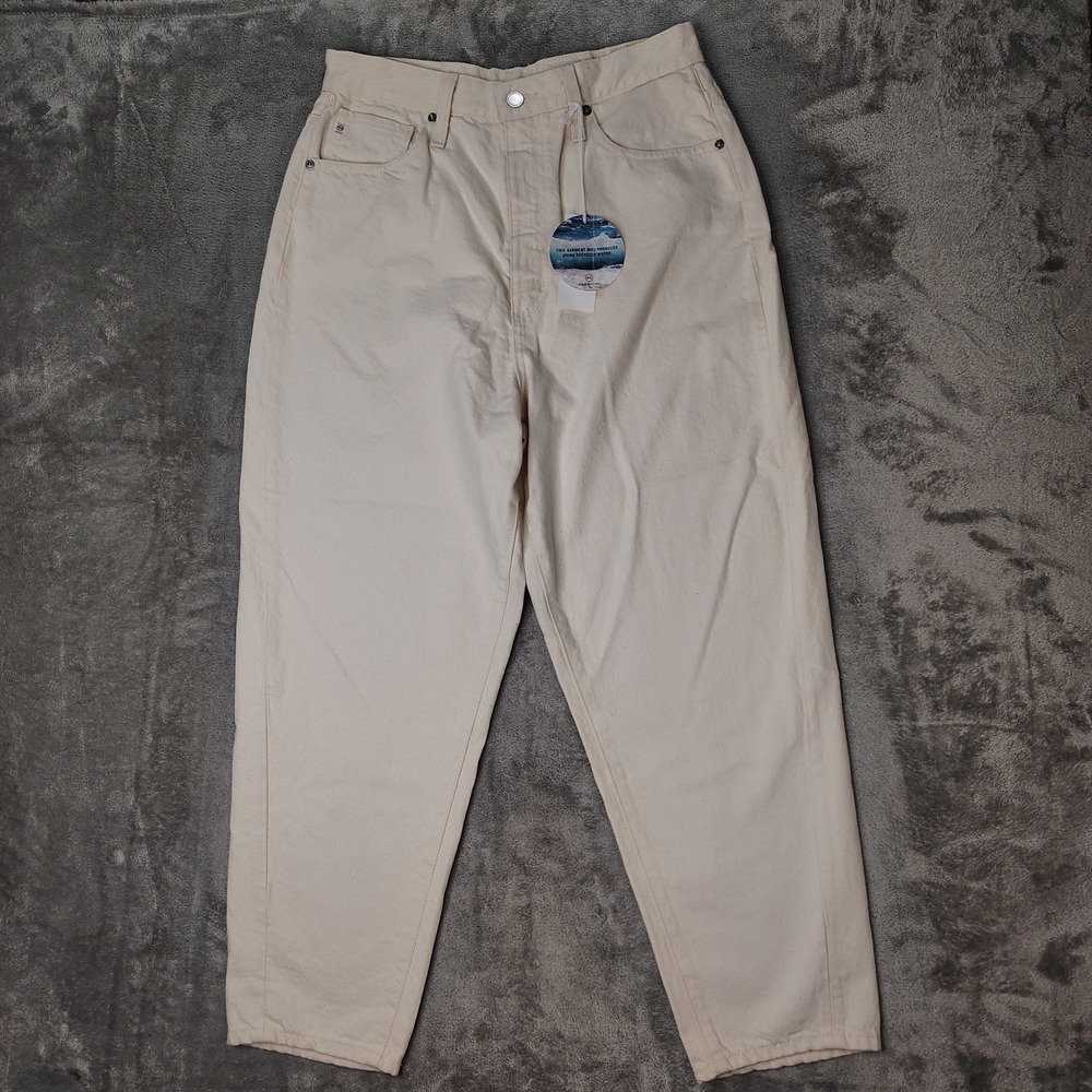 AG Adriano Goldschmied Jeans Womens 29 Ecru Dunes Cream‎ Renn High Rise Barrel